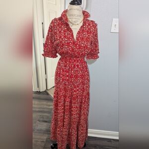 Floral Red Maxi Dress
